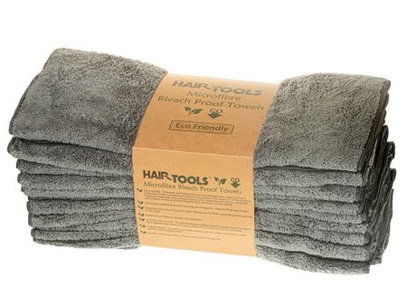 Hair Tools Micro Fibre Bleach Proof Steel Grey Towels (Bundle of 12) Online Sale