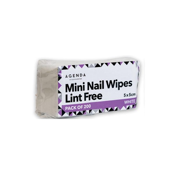 Agenda Lint Free Mini Nail Wipes (200 Pack) For Sale