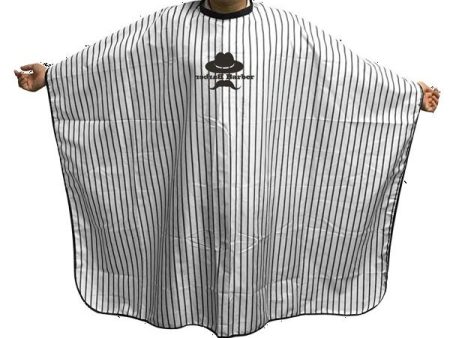 Agenda Retro Black and White Pin Stripe Barber Apron Gown Online Sale