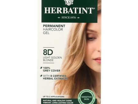 HERBATINT - Permanent Herbal Haircolour Gel 8D Light Gold Blonde - 135 ml For Discount