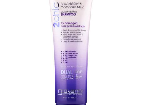 GIOVANNI - 2chic Blackberry & Coconut Milk Ultra-Repair Shampoo - 8.5 fl. oz. (250 ml) For Sale