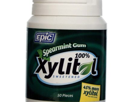 EPIC DENTAL - Xylitol Sweetened Spearmint Gum - 50 Pieces Hot on Sale