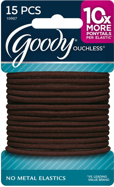 GOODY - Ouchless No Metal Elastics Brown - 15 Count Discount