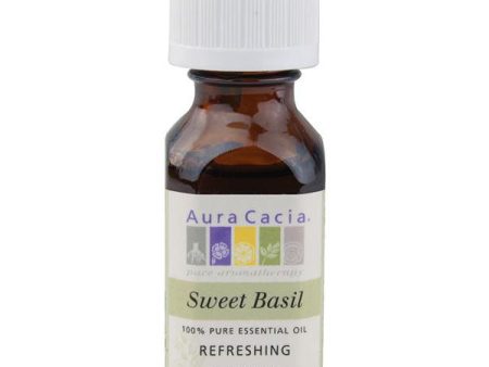 AURA CACIA - 100% Pure Essential Oil Sweet Basil - 0.5 fl. oz. (15 ml) Online Hot Sale