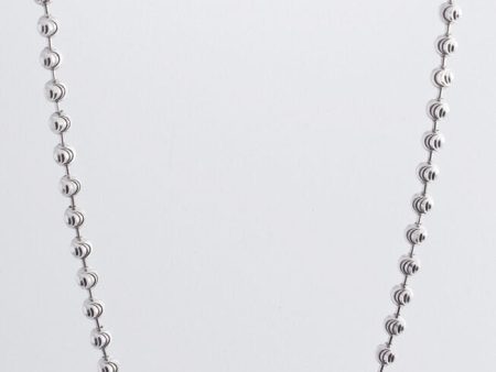 Unisex  Silver Tone 3mm Moon Cut Sterling Silver Bead 28 Inch Chain Necklace Sale