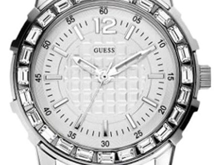 Guess W0019L1 Silver Dial White Leather Strap Women s Watch Online