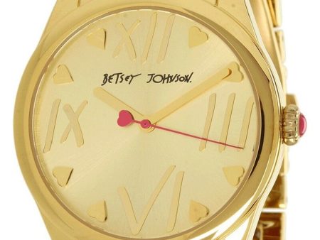 Betsey Johnson Women s Gold-Tone Leopard Printed Bracelet Watch BJ00105-02 Supply