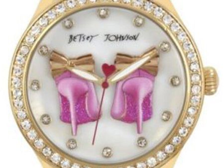 Betsey Johnson BJ00517-88 Sky High MOP Dial Gold Tone Stainless Women s Watch For Sale