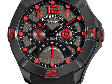 Stuhrling Xtreme Men s Black Dial Rubber Strap Watch 264XL2.335664 Online Hot Sale