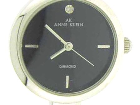 Anne Klein 10 8275 Diamond Black Dial Brushed Stainless Steel Women s Watch Hot on Sale