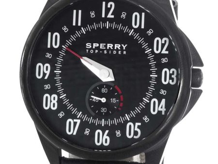 Sperry Top-Sider Black Dial Leather Band Men s Watch 102024 Fashion