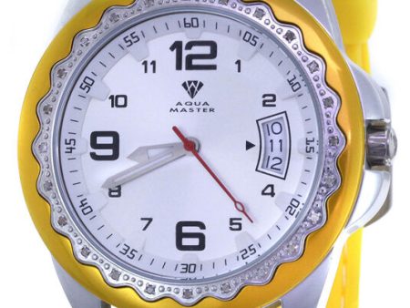 Aqua Master Women s  Aluminum Case Yellow Rubber Band Watch #334 Online Sale