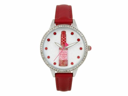 Betsey Johnson Red  Hottie  BJ00700-01BX Leather Bracelet Womens Watch Fashion