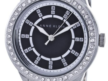 Anne Klein Black Dial Silver Bracelet Watch AK 1901BKSV Hot on Sale