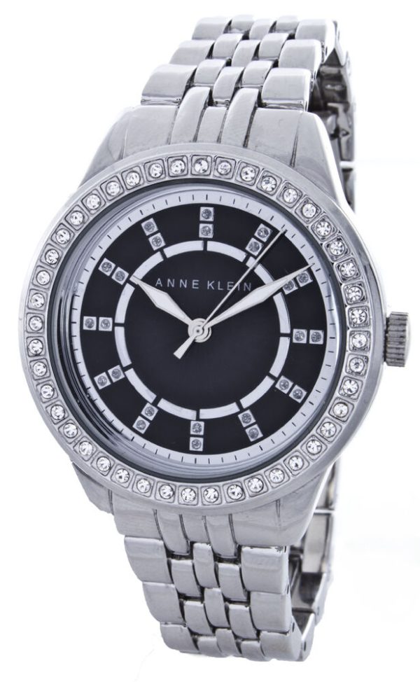 Anne Klein Black Dial Silver Bracelet Watch AK 1901BKSV Hot on Sale