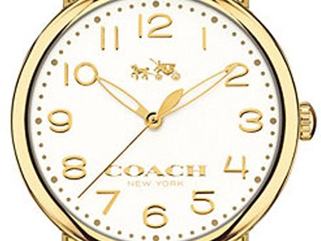 Coach 14502261 Delancey White Dial Gold Plated Stainless Steel Women s Watch Supply