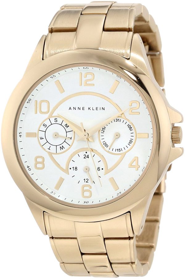 Anne Klein AK 1026WTGB White Dial Gold Tone Stianless Steel Women s Watch Supply