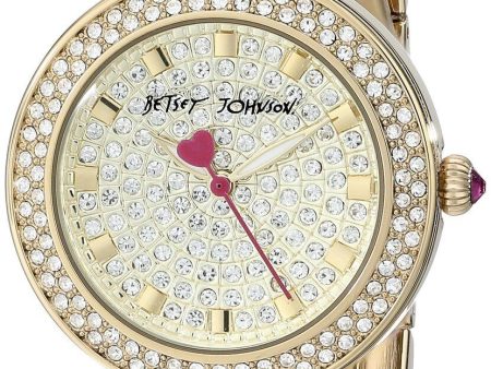 Betsey Johnson Women s BJ00429-02 Analog Display Quartz Gold Watch For Discount