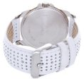 Anne Klein Women s Multi-function Pink Bezel White Leather Strap Watch 10 9657 Fashion