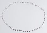 Unisex  Silver Tone 2.5mm Moon Cut Sterling Silver Bead 18 Inch Chain Necklace For Sale