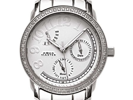 Aqua Master Women s White Dial Stainless Steel Case .24ct Diamonds Watch W#117 Online Hot Sale