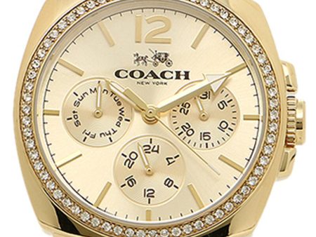 Coach 14502127 Gold Dial Gold Plated Stainless Multifunction Women s Watch Discount